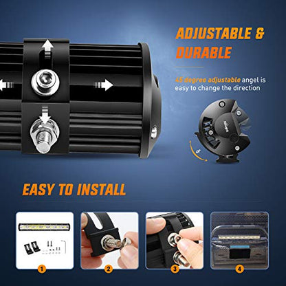 Nilight 20Inch 420W Triple Row Spot Flood Combo Led Light Bar Work Driving Lamp 2Pcs 4Inch 60W Cube LED Pods Lights for Trucks with Off-Road Wiring Harness Kit-3 Leads - color: White - 20Inch Light Bar + 2Pcs 4Inch Pods + Wiring Harness