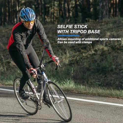 Motorcycle Bike Handlebar Mount Selfie Stick for Gopro, Motorcycle kit Clamp Mount Accessories Compatible with Insta 360 ACE Pro X5 X4 X3 X2 X RS R GO 3 2, Gopro Hero 13 and DJI OSMO Action 5 Camera