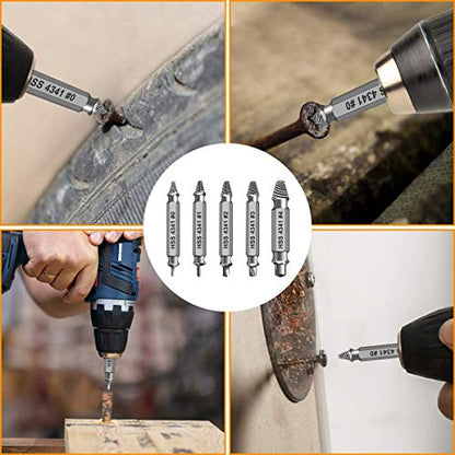 Gifts for Men,Damaged Screw Extractor Set,Christmas Stocking Stuffers for Adults Men Him,Mens Gifts for Dad,Husband,Stripped Screws Bolt Drill Bit Tools for Easy Removal of Rusty Broken Screw