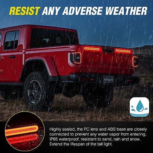 Nilight Trailer Tail Light Bar with 3-in-1 Running Stop Turn Signals Brake Lights 2 Pack 9 Inch 100 LED Red & Amber Sequential Strip for Trailers RV Truck Boat Pickup SUV - color: 2Pcs 3-in-1 9Inch Trailer Lights