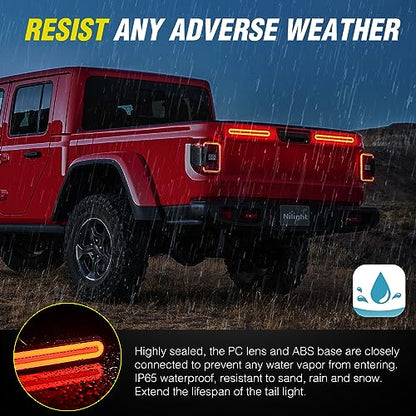 Nilight Trailer Tail Light Bar with 3-in-1 Running Stop Turn Signals Brake Lights 2 Pack 9 Inch 100 LED Red & Amber Sequential Strip for Trailers RV Truck Boat Pickup SUV - color: 2Pcs 3-in-1 9Inch Trailer Lights