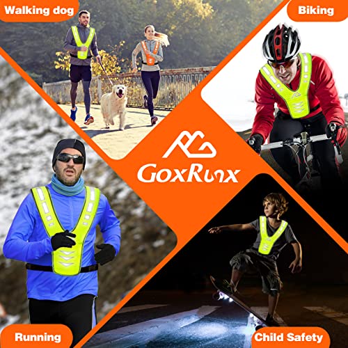 GoxRunx Reflective Running Vest Gear with Reflective Bands for Women Men Safety Reflective Vest for Walking Running Cycling at Night - color: Orange