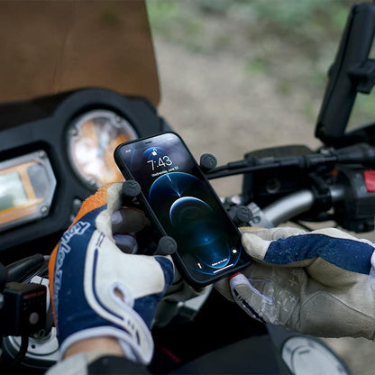 RAM MOUNTS X-Grip Motorcycle Phone Mount with Handlebar U-Bolt Base, Short Double Socket Arm, Universal Bike & ATV Smartphone Holder RAM-B-149Z-A-UN7U - style: Small Phones