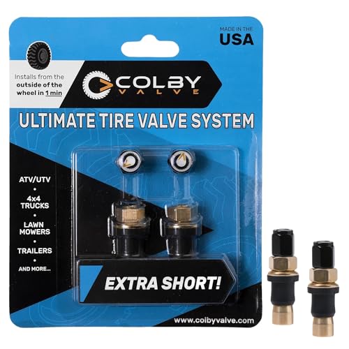 Colby Valve Ultimate Permanent Tire Valve Stem Replacement System | Valve Stem Short | No Need to Remove Tire | Tire Valve Stem Kit Made in USA from Quality 360 Brass Components - size: Extra Short