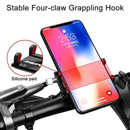 Aluminum Motorcycle Bike Bicycle Holder Mount Handlebar for Cell Phone GPS US (Silver) - color: Silver