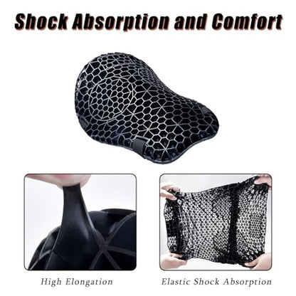 Motorcycle Gel Seat Cushion for Honda Goldwing GL1800 Goldwing GL 1800, Shock-Absorbing & Non-Slip Comfort Seat Pad for Long Rides, Breathable 3D Honeycomb Ventilation