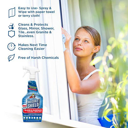 Invisible Shield Glass & Surface Cleaner and Repellent 32 fl. oz. Cleans and Protects against future dirt on multi surfaces by UNELKO- Clean-X (2) - style: 32 Fl Oz (Pack of 2)