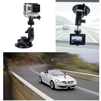 ASOCEA Action Camera Suction Cup Mount Windshield Camera Holder Tripod Adapter with 1/4" Screw Compatible with Gopro Hero 13 12 11 10 9/AKASO EK7000/Brave 4/Dragon Touch/DJI OSMO/Insta360 X3 x2/ODDV