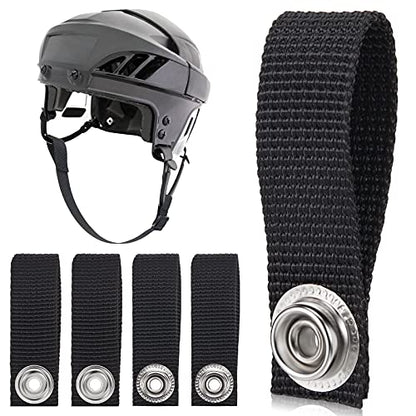Shappy Hockey Helmet Chin Strap Detachable Helmet Loops Hockey Sports Chin Strap Replacement with Single Snap Accessory, Black