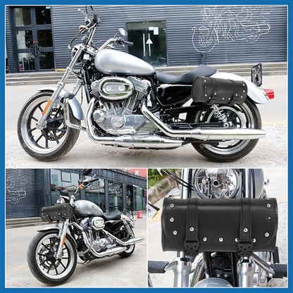 Universal Motorcycle Fork Handlebar Tool Bag Cycling Storage Pouch Bag Waterproof Faux Leather Black Item Replacement