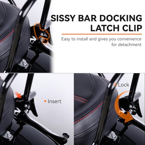 XFMT Detachables Sissy Bar Upright Backrest Sissy Bar Compatible with Harley Touring Street Glide Road King 2009-Later - color: Gloss Black, size: Sissy Bar