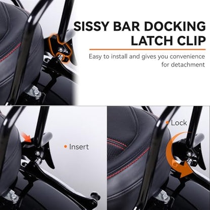 XFMT Detachables Sissy Bar Upright Backrest Sissy Bar Compatible with Harley Touring Street Glide Road King 2009-Later - color: Gloss Black, size: Sissy Bar