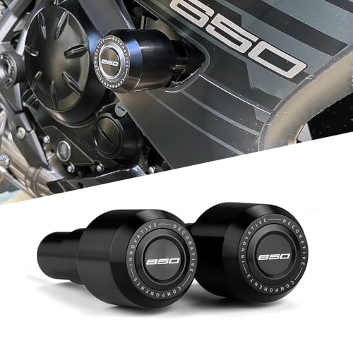 Motorcycle Frame Sliders Crash Bar Protector Compatible with K.awasaki Ninja 650 2017-2024 2025 2026 | No Cut Kits Engine Fairing Guard Falling Protection Ninja650 EX650 Accessories (Black) - color: black