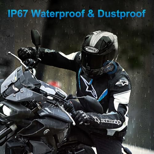 Motorcycle Helmet Bluetooth Headset Speaker,Outdoor Motorcycle Helmets with Noise Cancellation Ultra-Thin Wireless Bluetooth Headphones Riding/Skiing/Sport 1000mAh IP67 Waterproof