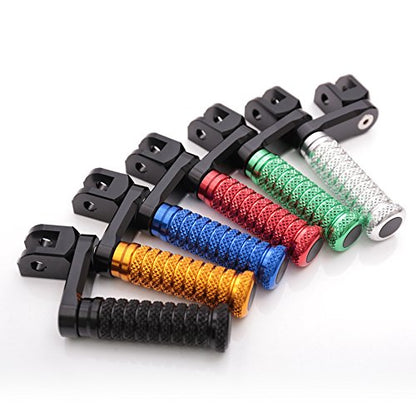 MC MOTOPARTS POLE Green CNC 40mm Extension Riser Front Foot Pegs Compatible with YZF R3 2015-2017 - color: Green, size: 40 mm Extension