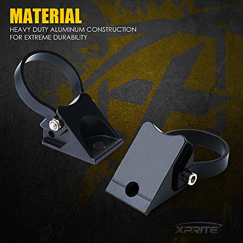 Xprite 2 Inch Roll Bar Mounting Brackets, Universal Adjustable LED Light Bar Brackets, Roll Cage & Bull Clip Holder for UTV ATV Can Am Maverick X3 Polaris RZR XP and More Models - size: 2 Inch