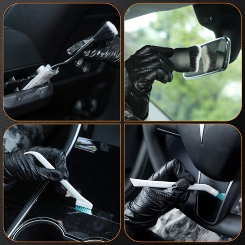 MVEQRRN 9PCS Car Detailing Brush Set, Boar Hair Detailing Brushes,Car Detailing Wheel Kit (Green) | Soft & Stiff Bristles Auto Detailing Brush,Wheel & Tire Brush,Interior & Exterior Car Brush,Car Wash Kit for Cars,Trucks,SUVs - color: 9pcs green detail wh