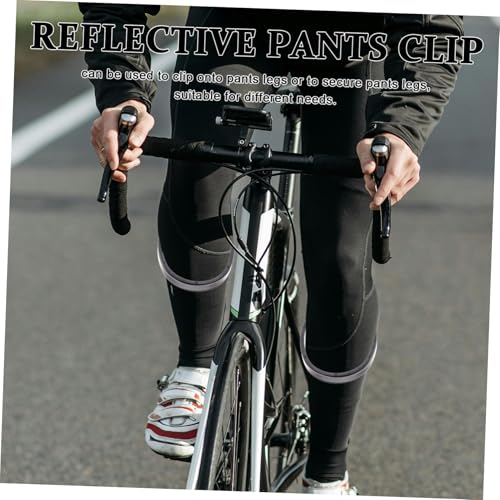 Sosoport 2pcs High Visibility Reflective Cycling Pants Clips Ankles Safety Bands for Night Riding