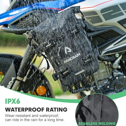 Motorcycle Crash Bar Bag Waterproof Storage Capacity 6L/8L Bumper pack Fender pouch Universal motor kit bags (6L Black Camo) - color: 6L Black Came