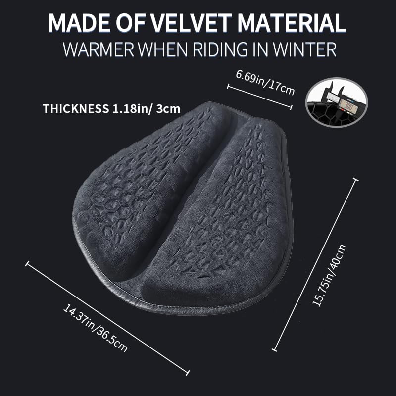Feiteplus Gel Breathable Honeycomb Seat Cushion Velvet Cover 3D Honeycomb Structure Tailbone Pain Relief Egg Seat Cushion Winter Seat Cushions for Long Rides