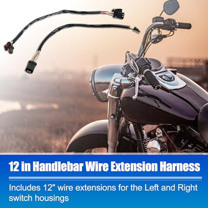 X AUTOHAUX 12 Inch Handlebar CAN Bus Circuit Wire Extension Harness for Harley Davidson Softail Dynas Electra Glide Road Glide Sportster Handlebar Wire Extension Switch Wiring Harness - size: 12in