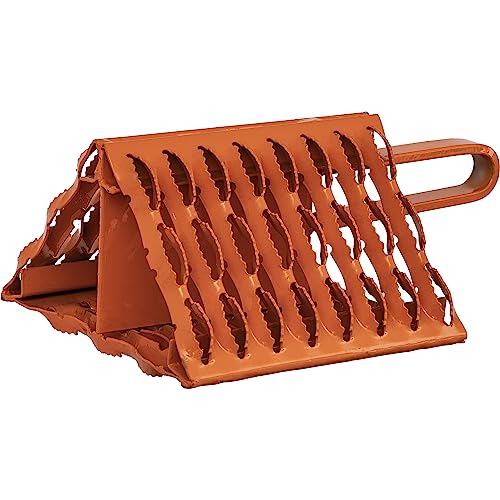 Buyers Products WC091061 Orange Powder Coated Galvanized Serrated Wheel Chock with Built-in Handle, 9 x 10 x 6 Inch, Extra Grip for Off-Road, Ice & Snow Conditions; Stable Tire & Trailer Chock