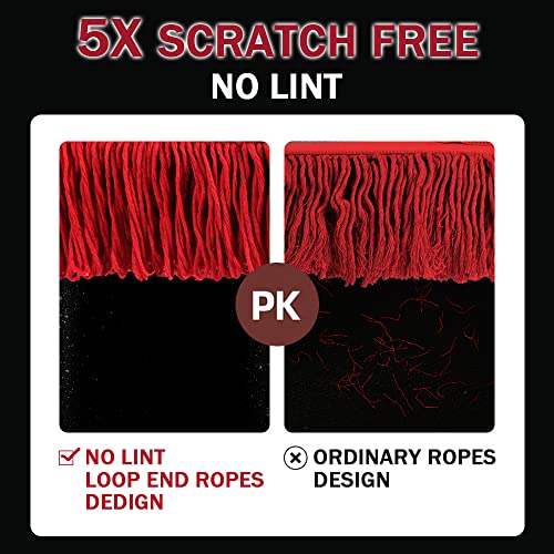 Car Duster Exterior Scratch Free,Car Dust Brush with Extendable Telescoping Handle to Remove Dust Pollen,Duster for Car,Truck,RV and Motorcycle,Large Auto Mop Duster Head, Wax Cotton Hair - color: Red Set-cotton