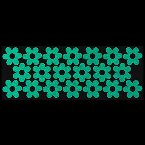 LiteMark Reflective Petal Flower Power Vinyl Stickers, Great for Laptop, Phone, Helmets, Bicycles - Light Green, Pack of 20 Pcs - color: Light Green