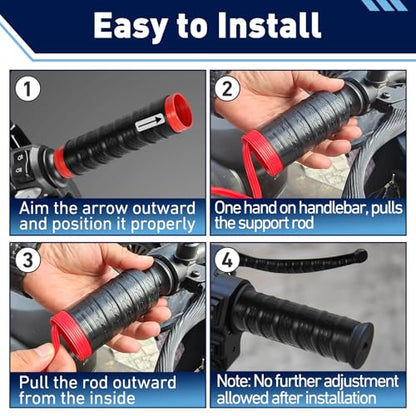 2Set Universal Silicone Handlebar & Brake Lever Grip Covers, Non-Slip Motorcycle Silicone Handlebars for Dirt Bike, E-Bike, Scooter, Mountain Bike