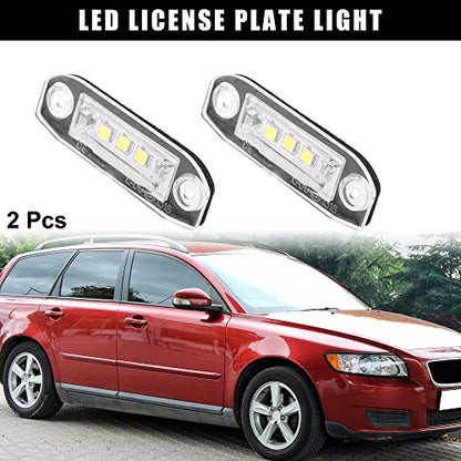 X AUTOHAUX 2pcs LED License Plate Light Car Number Lamp Bulb White Light