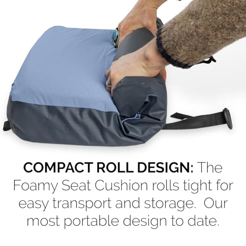 HEST Foamy Seat Cushion - Designed for Camping, Airplane Flights, Car Seats, and Office Chairs - Premium Comfort and Support on Any Surface - Temperature Resilient Foam - Waterproof Bottom