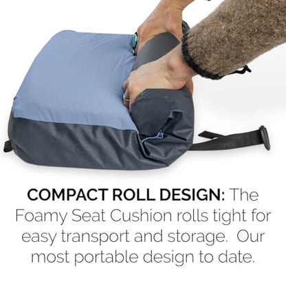 HEST Foamy Seat Cushion - Designed for Camping, Airplane Flights, Car Seats, and Office Chairs - Premium Comfort and Support on Any Surface - Temperature Resilient Foam - Waterproof Bottom