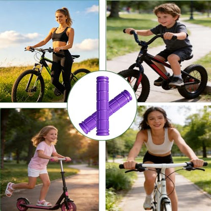 2 Pairs Bike Handlebar Grips for Bikes - color: Purple