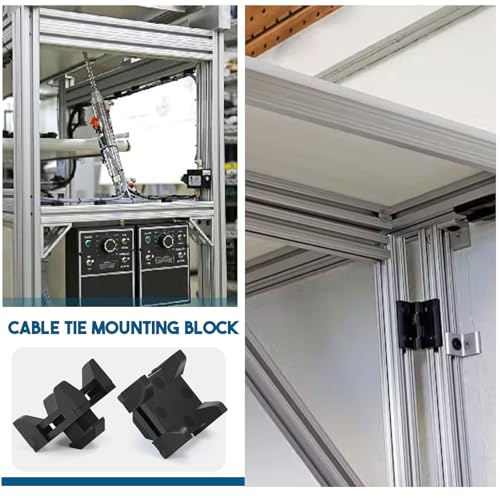 12316, 15 and 40 Series Nylon Cable Zip Tie Mounting Block Compatible with 8020 Cable Tie Mount for Wire Management(12 Set)