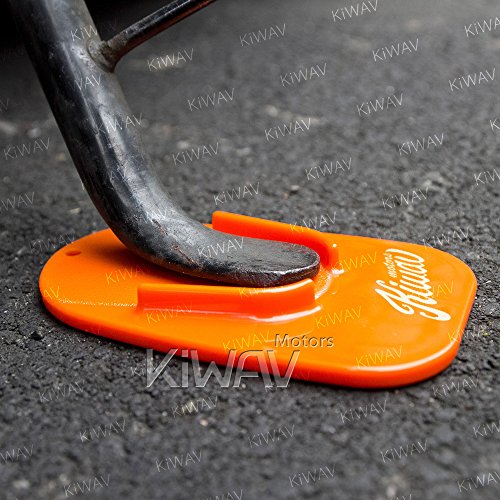 KiWAV Motorcycle Motocross Kickstand pad Support Orange x1 piece Soft Ground Outdoor Parking Anti Sinking - color: Orange Kickstand Pad
