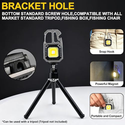 MAKDAK Cob Keychain Work Light - 2PC EDC Keychain Flashlight Rechargeable, Super Bright Flashlight for Car Repair, Emergency(Silver) - color: Silver*2PC