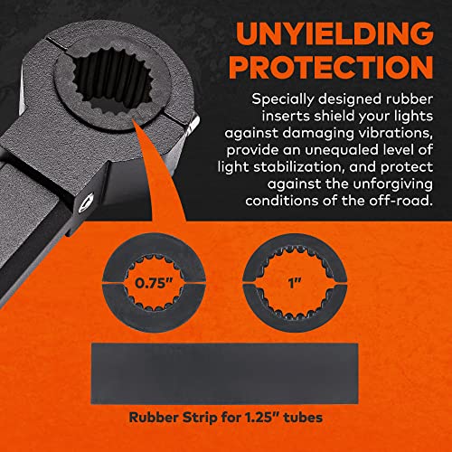 LAMPHUS Off-Road ATV UTV Light Bar Mounts Mounting Bracket Mini Bar Clamp Kits [0.75"/1"/1.25" Inch] [360-Degree] [2 Stud Sizes] [Aluminium] [2 Unit] Bull Bar Roll Bar Clamp Roll Cage Clamps Mount - size: 2-Pack (Mini)