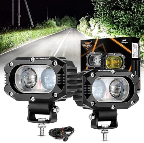 Auxbeam 4in 60W LED Pod Light for Truck, Super Bright Spot Beam 2Pcs Cube Offroad Light Bar for ATV UTV SUV Boat Jeep - color: White Spot Beam (ZD000659)