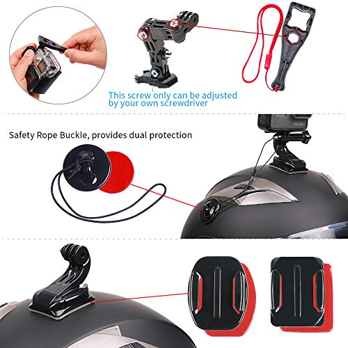 Motorcycle Helmet Chin Mount Kit Compatible with GoPro 13/12/11/10/9, DJI Action 6/5 Pro/4/3, AKASO and More Action Cameras - style: Motorcycle Helmet Chin Mount