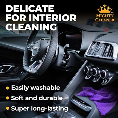 Premium 2pk Mini +1 Free Shammy Cloth for Car Drying - 17”x13” - Super Absorbent Chamois Towel for Car - Scratch-Free, Reusable & Soft Cleaning Towel - color: Yellow, Blue, Purple