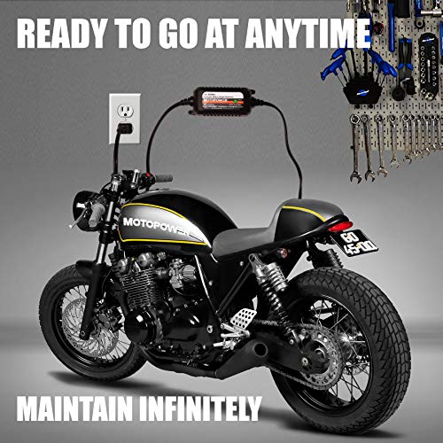 MOTOPOWER MP00205C 12V 800mA Automatic Battery Charger, Battery Maintainer, Trickle Charger, and Battery Desulfator