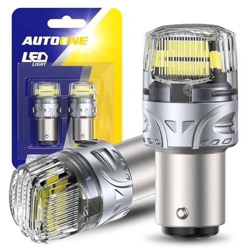 AUTOONE White 1157 LED Light Bulbs, 700% Brighter & 6500K White 7528 2057 2357 LED Bulbs for Backup Reverse Parking Signal Blinker Tail DRL Brake Lights, 2PCS - color: White, size: 1157/2357
