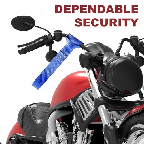 6PCS Soft Loop Tie Down Straps, 1,500 Load Capacity & 4,500 Lbs Breaking Strength, Heavy Duty Tie Down Loops for Securing ATV, UTV, Dirt Bikes, Scooters, Motorcycles, Lawn Garden Equipment