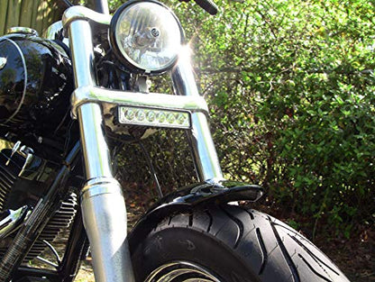 Custom Dynamics High Power LED Driving Light Bar 2 For Dyna, Softail, and Sportster - color: Clear Lens
