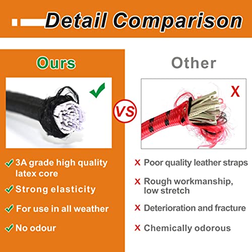 BEXSLE Bungee Cords with Hooks, Heavy Duty Outdoor Elastic Bungee Straps，No Odour Industrial Grade Bungee Rope for Securing Tarps, Luggage, Tents, Bikes or Garden Tidying 48inch 4Pcs (Black) - size: 48 inches x 4 pcs