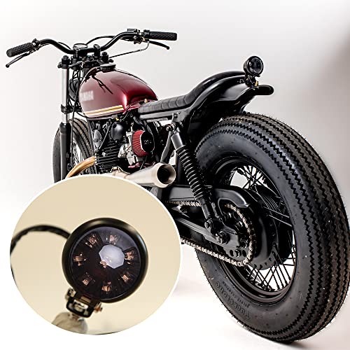 Motorcycle Tail Light LED Bates Style Bullet Brake Stop Rear Lamp for Bobber Chopper Cafe Racer Bonneville XS650 - Smoke Black - color: Smoke Black