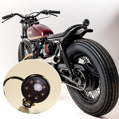 Motorcycle Tail Light LED Bates Style Bullet Brake Stop Rear Lamp for Bobber Chopper Cafe Racer Bonneville XS650 - Smoke Black - color: Smoke Black