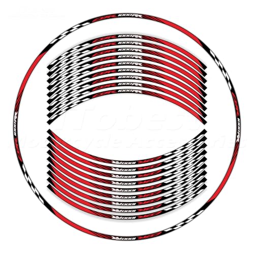 CBR 17 inch Wheel Rim Stickers Decals Tape Compatible with CBR1000RR 2004-2025 Motorcycle Reflective Rim Tapes Sticker Stripe(Red) - color: Red