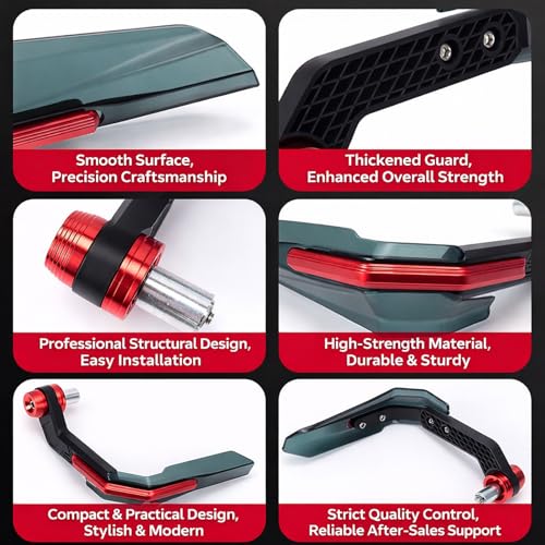 Motorcycle Handlebar Guard for BMW R 1200 GS 2007-2012 R 1200 ADV, Motorcycle Handlebar Grips Guard Brake Clutch Levers Protector, Bullhorn Handguards Windshield for Motorcycle,A Red