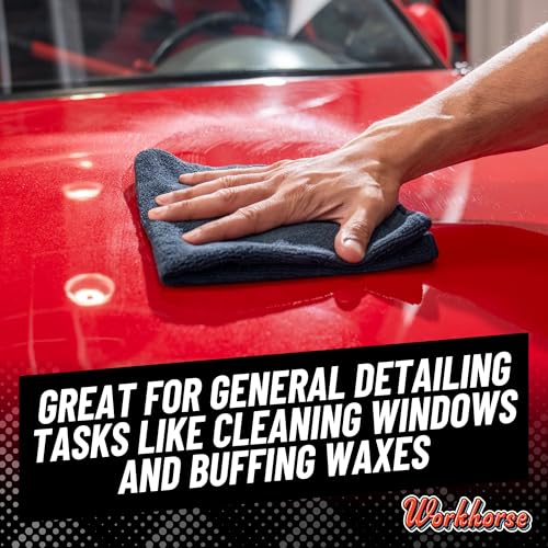 Chemical Guys MIC35306 Workhorse Professional Grade Microfiber Towel, Black (16 in. x 16 in.) (Pack of 6)